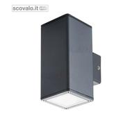 Lampada Parete Esterna 2 Luci GU10 Antracite Kanlux GORI IP44 160mm