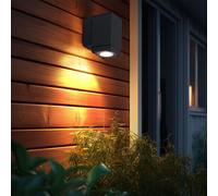 Lampada Parete Esterna Apparecchio Facciata LED Alu Grigio Indiretta Luce Garten