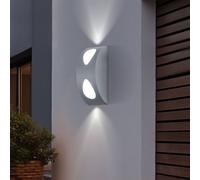 Lampada da Parete Porta Luce per Esterni LED Patio Giardino Alluminio Argento