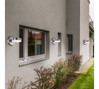 Lampada Parete Esterna Apparecchio Facciata LED da Giardino Inox Argento 3er Set