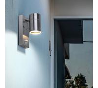 Lampada Frontale da Parete Esternaa GU10 LED Movimento Vetro Acciaio Inox
