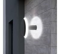 Lampada Parete Esterna Casa LED Alluminio Grigio Scuro Opale Indirektes Luce