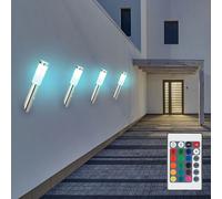 Lampada Parete Esterna Frontale RGB LED Dimmerabile Sensore di Movimento 4er Set [EEK: F]