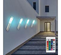 Lampada Parete Esterna Frontale RGB LED Dimmerabile Sensore di Movimento 4er Set [EEK: F]