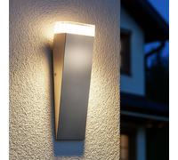Lampada Parete Esterni Fiaccola IP44 Muro Casa Acciaio Inox Argento LED 30,5 CM
