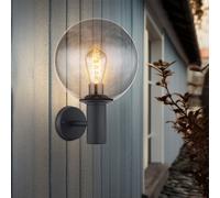 Lampada Parete Esterni Frontale Acciaio Inox Antracite Vetro Rauch 1x E27