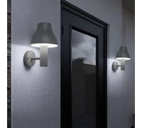 Lampada Parete Frontale Balcone LED Alluminio Grigio Esterni Giardino 2er Set