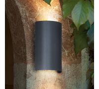 Lampada Parete Frontale Esterni LED Giardino Up Down Argento Acciaio H 21 CM