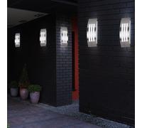 Lampada Parete Frontale Luce per Esterni Argento da Giardino Balcone 4er Set [EEK: Non valutato]