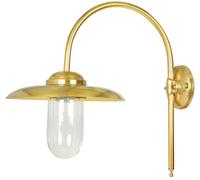 Lampada Parete Grande 45 CM Alto IP44 Ottone Vetro E27 Maritim Lanterna Luci