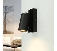 Lampada Parete Interruttore Orientabile GU10 H:14 CM Metallo Spot da Scrivania