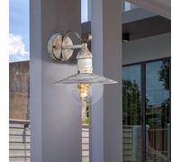 Lampada Parete Lanterna da Campagna IP44 Acciaio Bianco Oro 1x E27 H 25,6 CM [EEK: Non valutato]