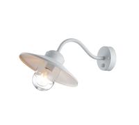 Lampada Parete Lanterna per Esterni Bianco Acciaio Inox Vetro Chiaro Balcone E27