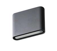 lampada parete led facciata 230v doppia luce 8 watt bianco naturale grafite