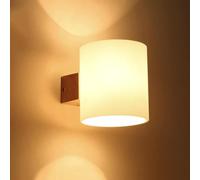 Lampada Parete LED Stile Giapponese Moderno E27 Doninda cilindrica con applione in Vetro Soggiorno per Camera da Letto Singola Non Incluso (Testa Singola+oscurità a 3 gradini, Nessuna Lampadina)
