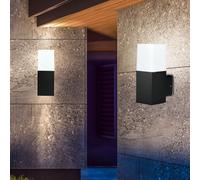 Lampada Parete Luce per Esterni da Alluminio Nero Porta H 25 CM 2x [EEK: Non valutato]