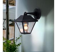 Lampada Parete Luce per Esterni Lanterna Casa LED Alluminio Nero Vetro Chiaro [EEK: F]