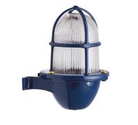 Lampada Parete Ottone Massiccio Vetro H:18cm IP64 Blu E27 Maritim Luci Balcone