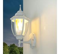 Lampada Parete Rustico E27 Bianco IP44 Intemperie Lyon Lanterna Casa Garten Hof
