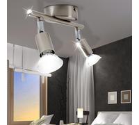 Lampada Parete Soffitto Binario Faretti Spot LED Regolabile Nichel [EEK: G]
