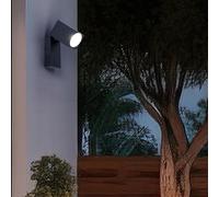 Lampada Parete Spot Esterni Alluminio Nero Regolabile LED Apparecchio Facciata