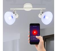 Lampada Parete Spot Plafoniera Smart LED App Cct Dimmerabile Bianco Mobile RGB [EEK: G]