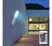 Lampada da parete in acciaio inox torcia da parete per esterno casa applique rilevatore di movimento, telecomando dimmerabile, 1x LED RGB 8.5W 806Lm bianco caldo, DxH 7.6x40cm