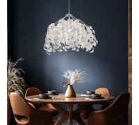 Lampada Pendente a Sospensione Bianco Luce Sala da Pranzo Cromo Foglie H 150 CM [EEK: Non valutato]