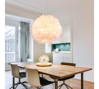 Lampada Pendente a Sospensione Luce Sferica Metallo Piume Design Bianco 1x E27 [EEK: Non valutato]