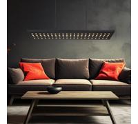 Lampada Pendente a Sospensione Nero LED Simil Legno Dimmerabile da Cucina