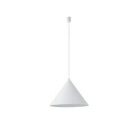 Lampada Pendente Bianco Metallo Ø 50 CM Tondo Cono H: Max. 130 CM per GU10