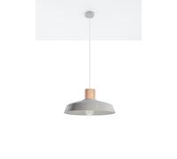 Lampada Pendente Calcestruzzo Legno Ø 40 CM Scandinava E27 Sala Pranzo Cucina