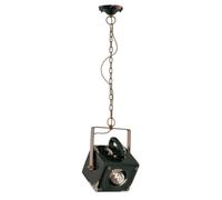 Lampadario Vintage Industrial Ferro E Ceramica Nero 1 Luce E27