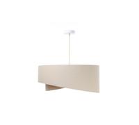 Lampada Pendente Crema-Beige E27 Rotondo D: 50 CM Lino Moderno Regolabile