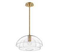 Lampada Pendente E27 D:40,7 CM Rotondo IN Ottone Antico Retrò Vetro Metallo