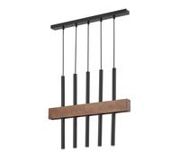 Lampada Pendente In Legno Nera In Metallo Fino A 0,9 M G9 Cilindro Cucina