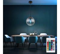 Lampada Pendente Lampada Sala Pranzo LED Telecomando Dimmerabile RGB Vetro Fumé [EEK: F]
