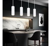 Lampada Pendente Lampada Sala Pranzo Plafoniera GU10 4 Fiamma Bianco L 65 CM