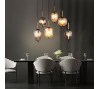Lampada Pendente Lampada Sala Pranzo Vetro Fumé Lampada da Soggiorno LED H 120cm [EEK: G]