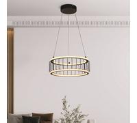 Lampada Pendente LED Pendelleuchte Nero Bianco Ø 38 CM Tondo Anello 3000 K Sala [EEK: G]