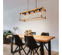 Lampada Pendente Legno Luci Soggiorno Corda Canapa E27 Telaio H 120 CM [EEK: Non valutato]
