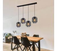 Lampada Pendente Luce Sala da Pranzo 4 Fiamma Nero Lampada da Cucina L 98 CM [EEK: Non valutato]