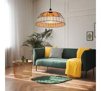 Lampada Pendente Luce Sala da Pranzo Boho Rattan IN Fil Di Ferro [EEK: Non valutato]