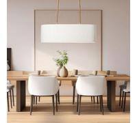Lampada Pendente Luce Sala da Pranzo Tessuto Corda Canapa 2 Luci Alteyya 120 CM [EEK: Non valutato]