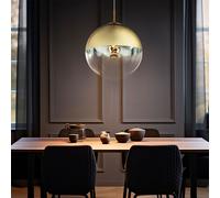 Lampada Pendente Luce Sala da Pranzo Vetro Sfera Lampada da Cucina Oro H 120 CM [EEK: Non valutato]