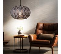 Lampada Pendente Luci Soggiorno Orientale Argento 1 Fiamma LED [EEK: E]