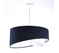 Lampada Pendente Moderno Bianco Blu E27 Rotondo Ø 50 CM Tessuto Velour Ottica