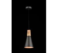 Lampada pendente Pendant in Metallo e Legno Bicones Grigio