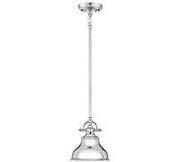 Lampada Pendente Plafoniera Metallo Vetro Argento Luce Sala da Pranzo [EEK: Non valutato]