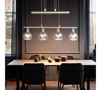 Lampada Pendente Sala Pranzo Fumé Trasparente Altezza Regolabile Vetro A LED